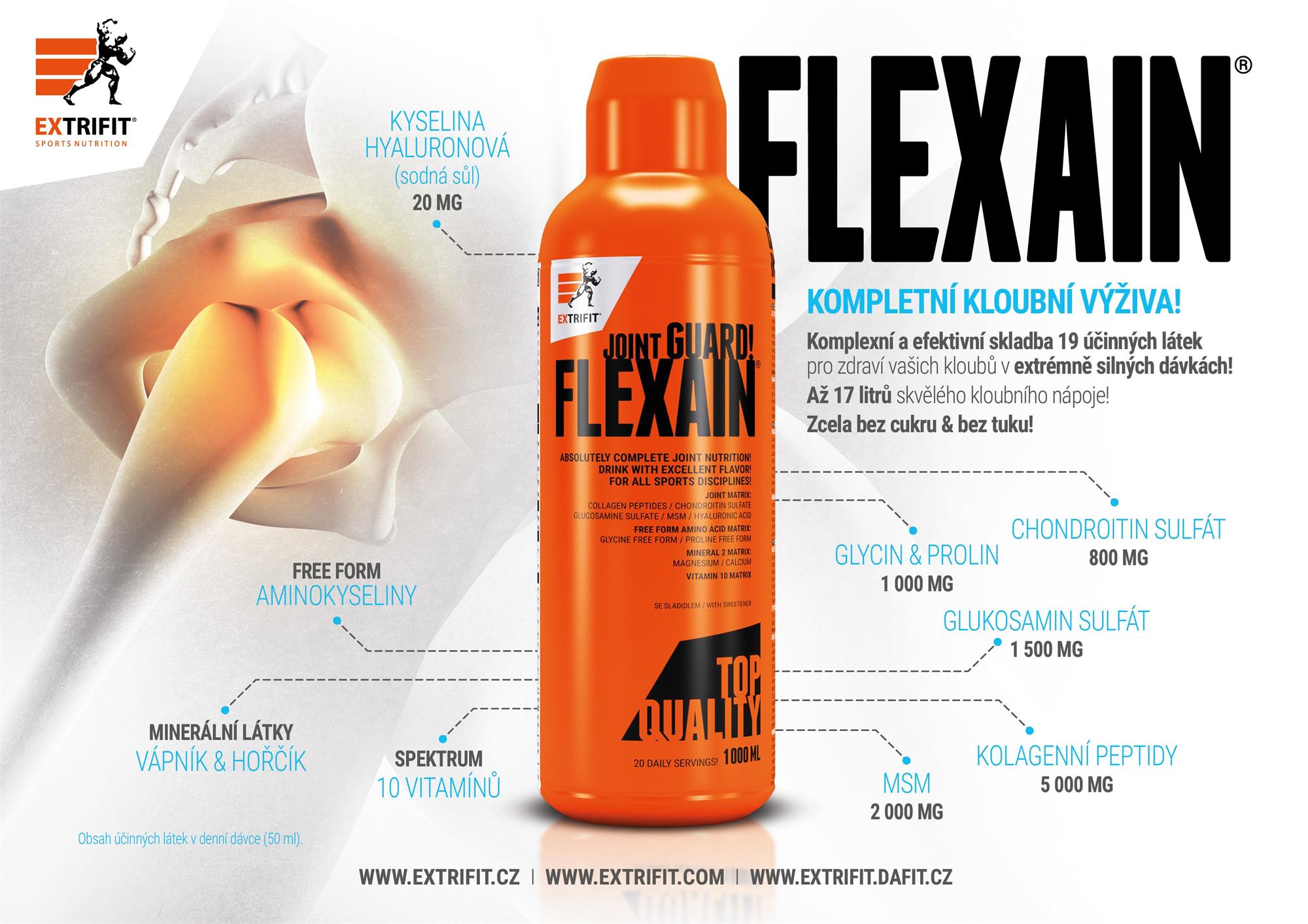 Extrifit Flexain 1000 ml - pomeranč