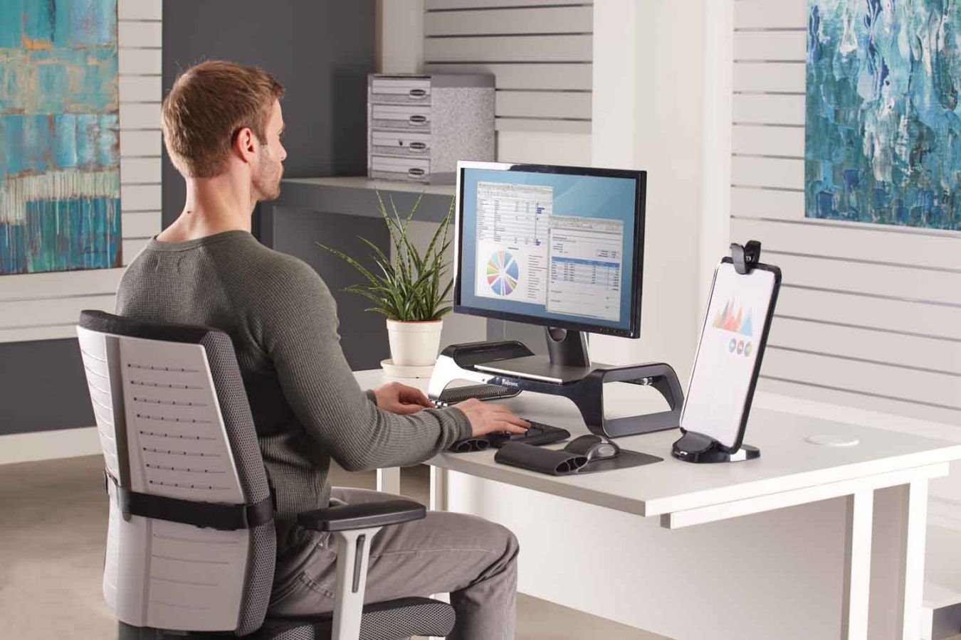 Fellowes I-Spire Black - Stojan pod monitor