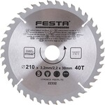 Festa Kotouč pilový do dřeva TCT, O 210 x 3,2 x 30 mm, 40 zubů