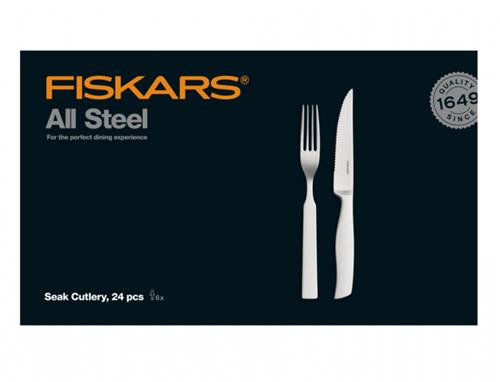 Fiskars Sada steakových příborů ALL STEEL 24ks