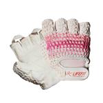 Fitness rukavice LIFEFIT KNIT, vel.M, růžovo-bílé