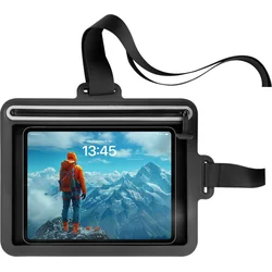 FIXED Dry Tab vodotesné puzdro na tablet cez rameno s certifikáciou IPX8, čierne