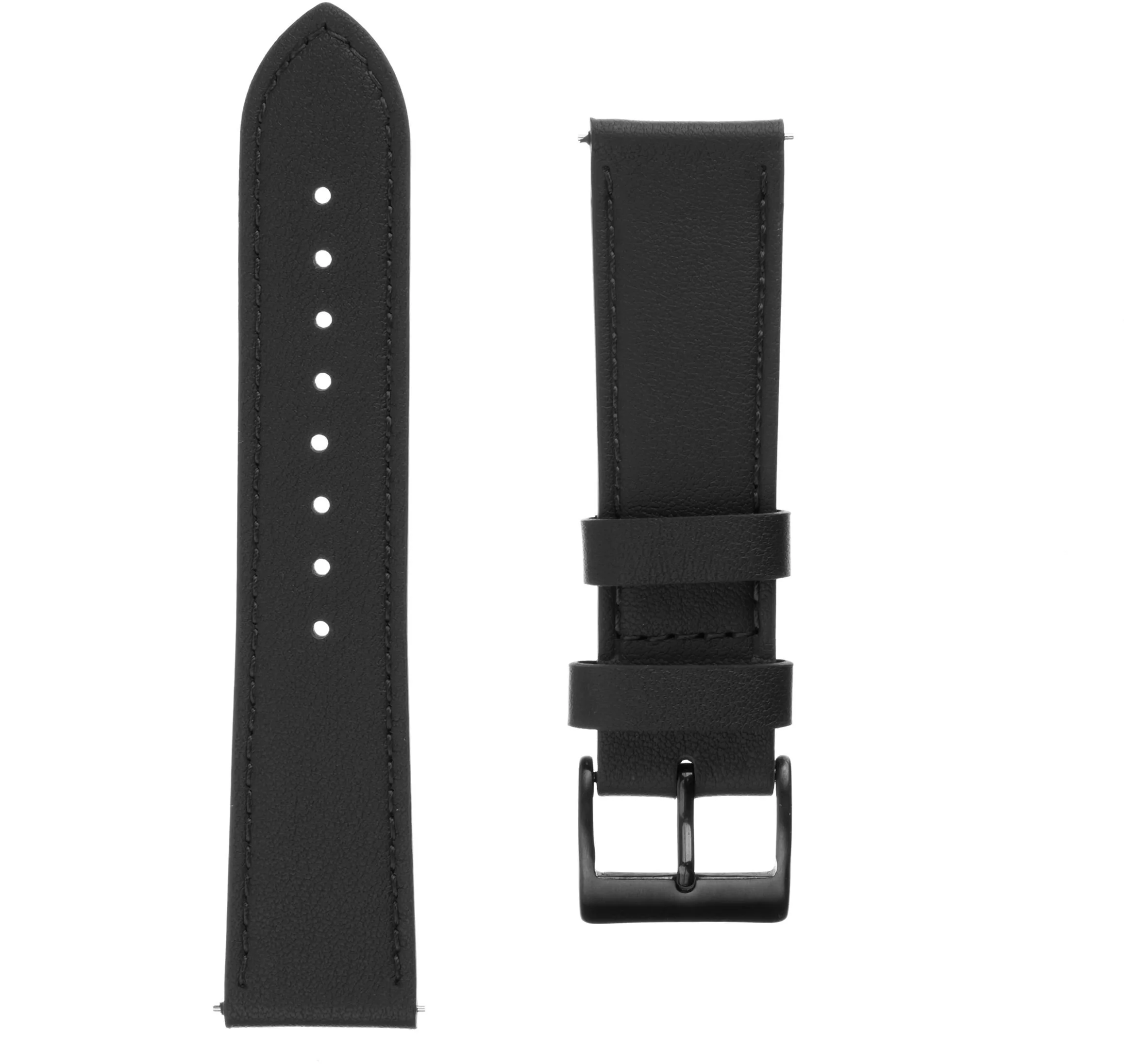 Fixed Leather Strap so šírkou 22mm pre smartwatch, čierny FIXLST-22MM-BK