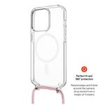 FIXED MagPure puzdro na krk s ružovou šnúrkou pre Apple iPhone 16e