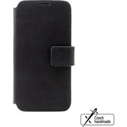 FIXED ProFit kožené puzdro typu kniha pre Apple iPhone 16 Pro, čierne