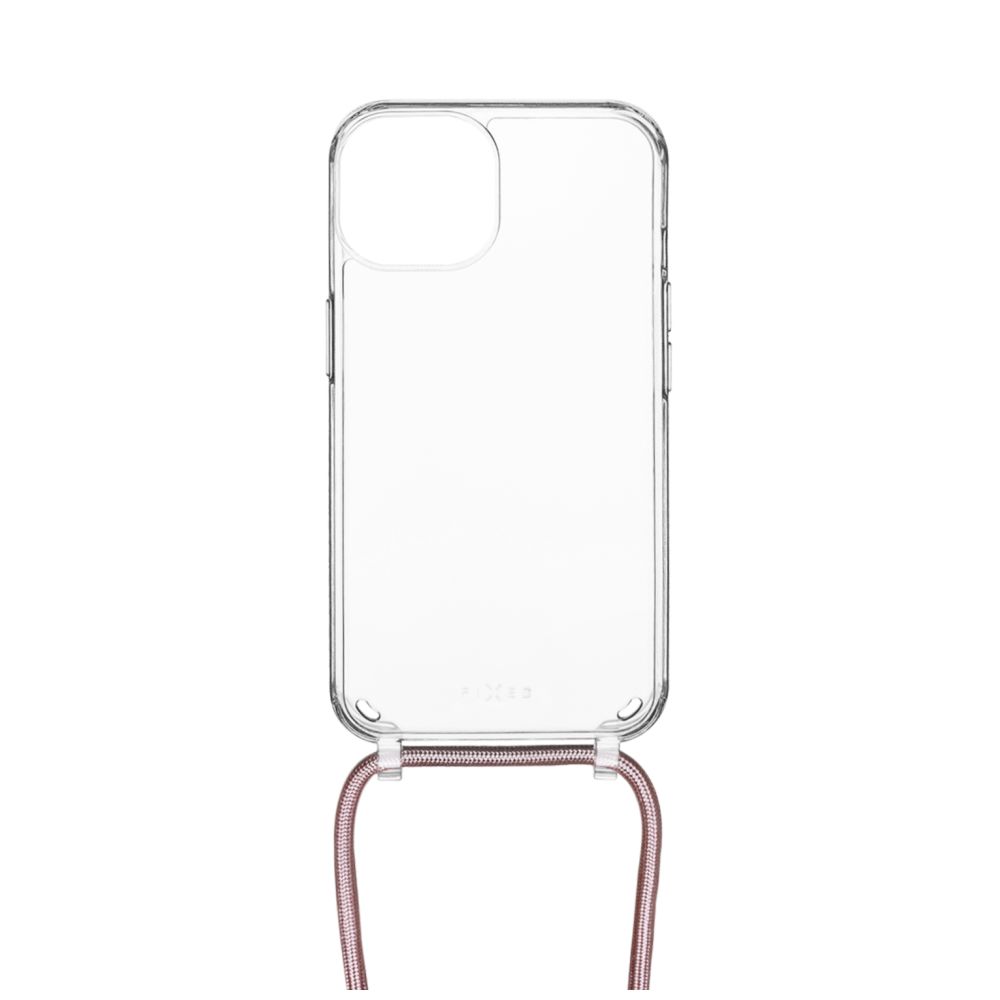 FIXED Pure Neck puzdro s ružovou šnúrkou pre Apple iPhone 15 Pro