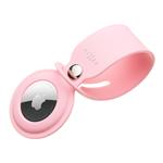 Fixed silikonové pouzdro s popruhem Silky pro Apple AirTag, růžové