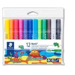 Fixky STAEDTLER "Noris jumbo 328-B", 12 rôznych farieb, sada, 3 mm, trojuholníkové, umývateľné 328-B