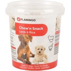 Flamingo Pamlsky jehněčí/rýže tvar kost pro psy 500g