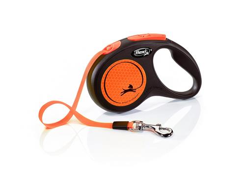 Flexi Vodítko Neon S pásek 5m/15kg oranžová