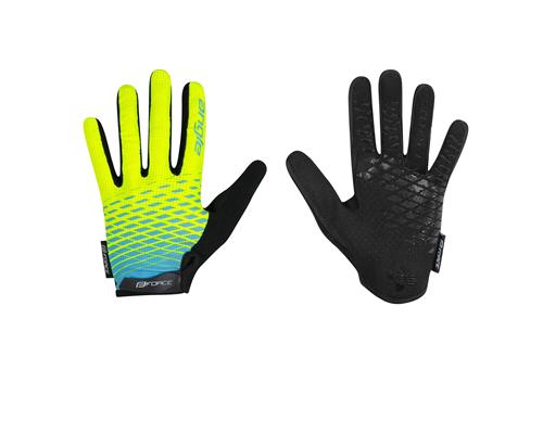FORCE KID MTB ANGLE letní rukavice, fluo-modré vel.M