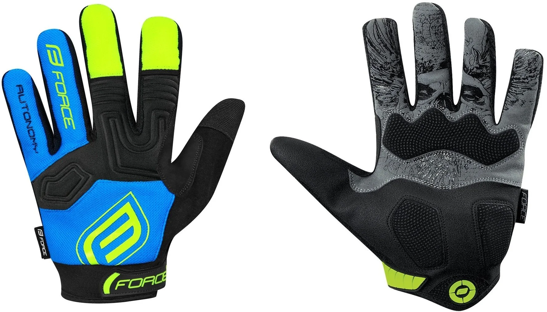 FORCE KID MTB AUTONOMY detské rukavice, čierno-modré veľkosť L