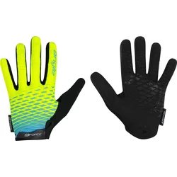 FORCE MTB ANGLE letné rukavice, fluo-modré veľkosť M