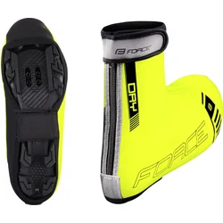 FORCE PU DRY MTB návleky na nohy, fluo veľkosť M