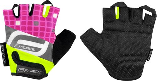 FORCE SQUARE KID, fluo-růžové rukavice vel.XL