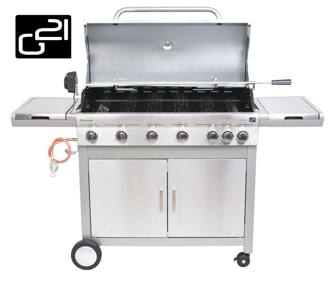 G21 BBQ Mexico Plynový gril, 7 horákov, celkový výkon 22,05 kW/hod.