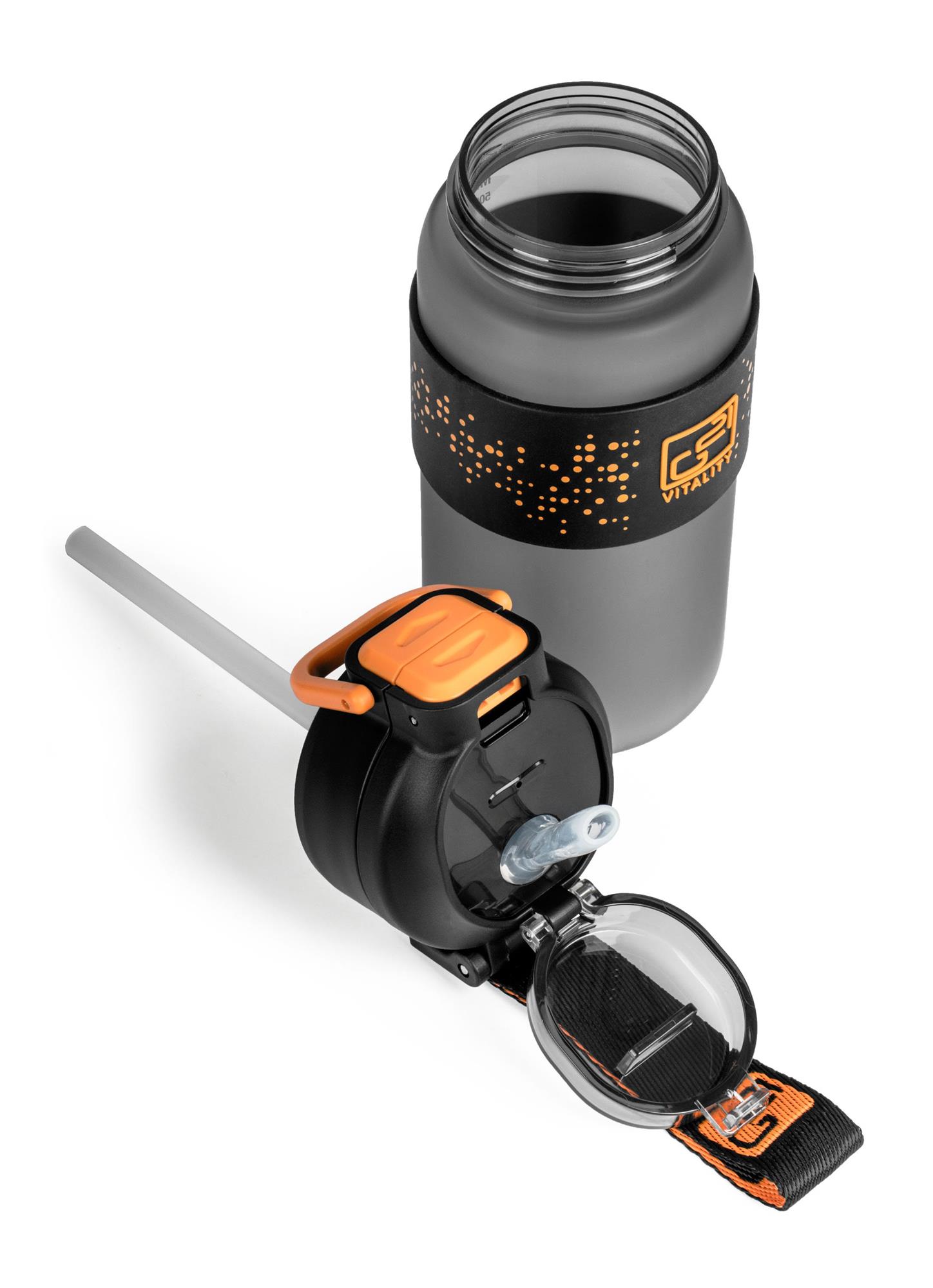 G21 Láhev na pití 600 ml 2v1, šedá zmrzlá