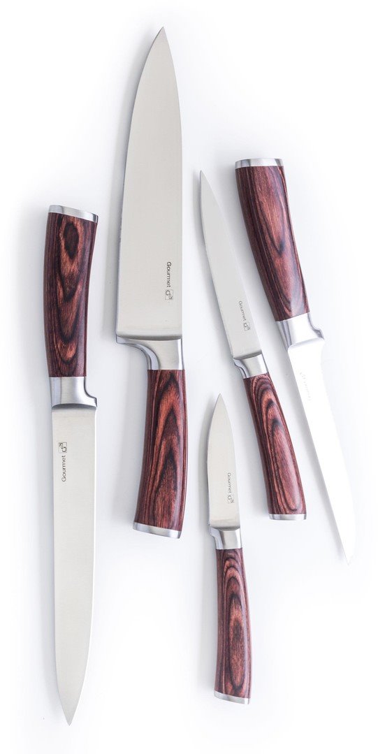 G21 Sada nožov Gourmet Nature 5 ks bambusový blok