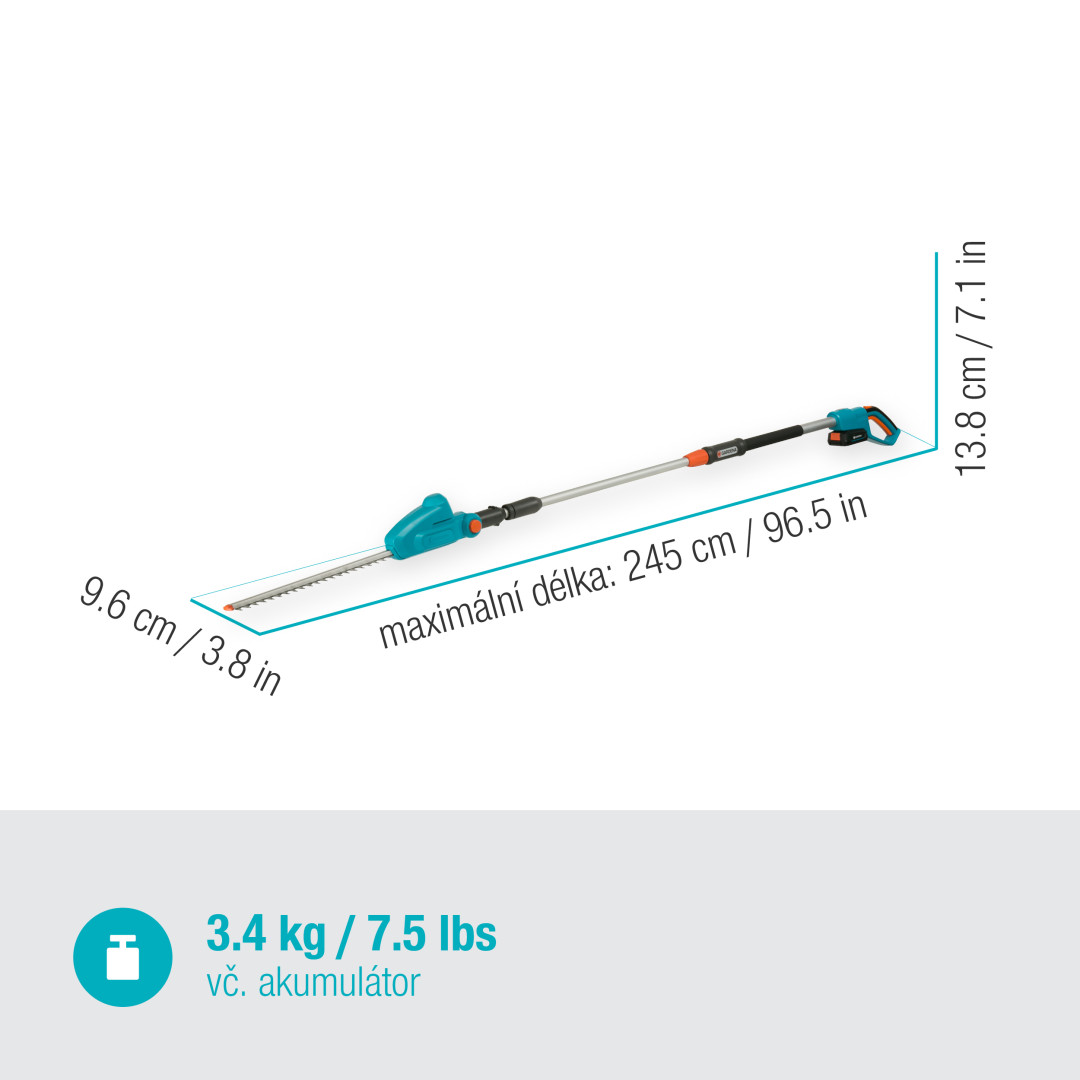 Gardena 14732-20 Tel. nůžky na živý plot THS 42/18V-P4A - sada
