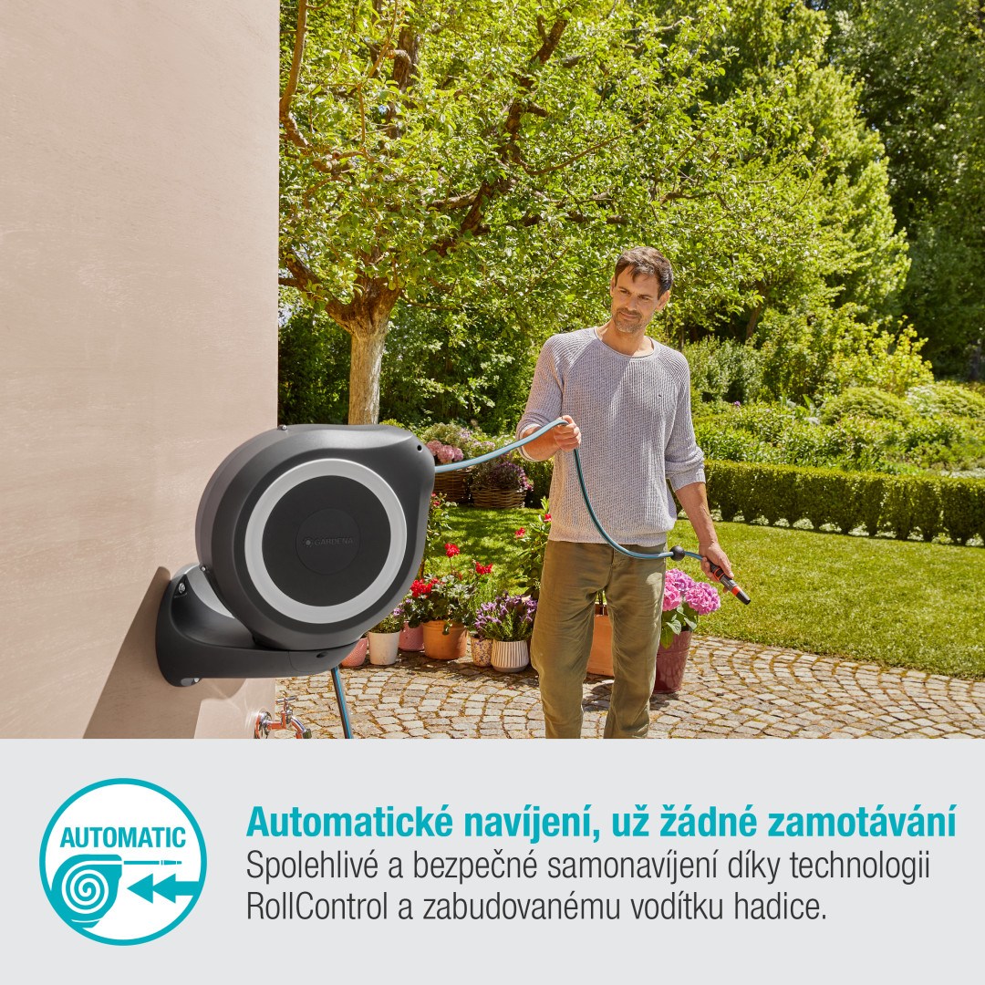 Gardena 18612-20 Nástěnný box na hadici RollUp M bílý