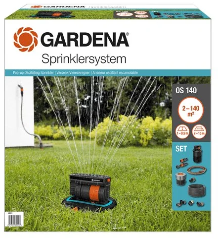 Gardena 8221-20 Výsuvný štvorplošný zavlažovač OS 140 - sada