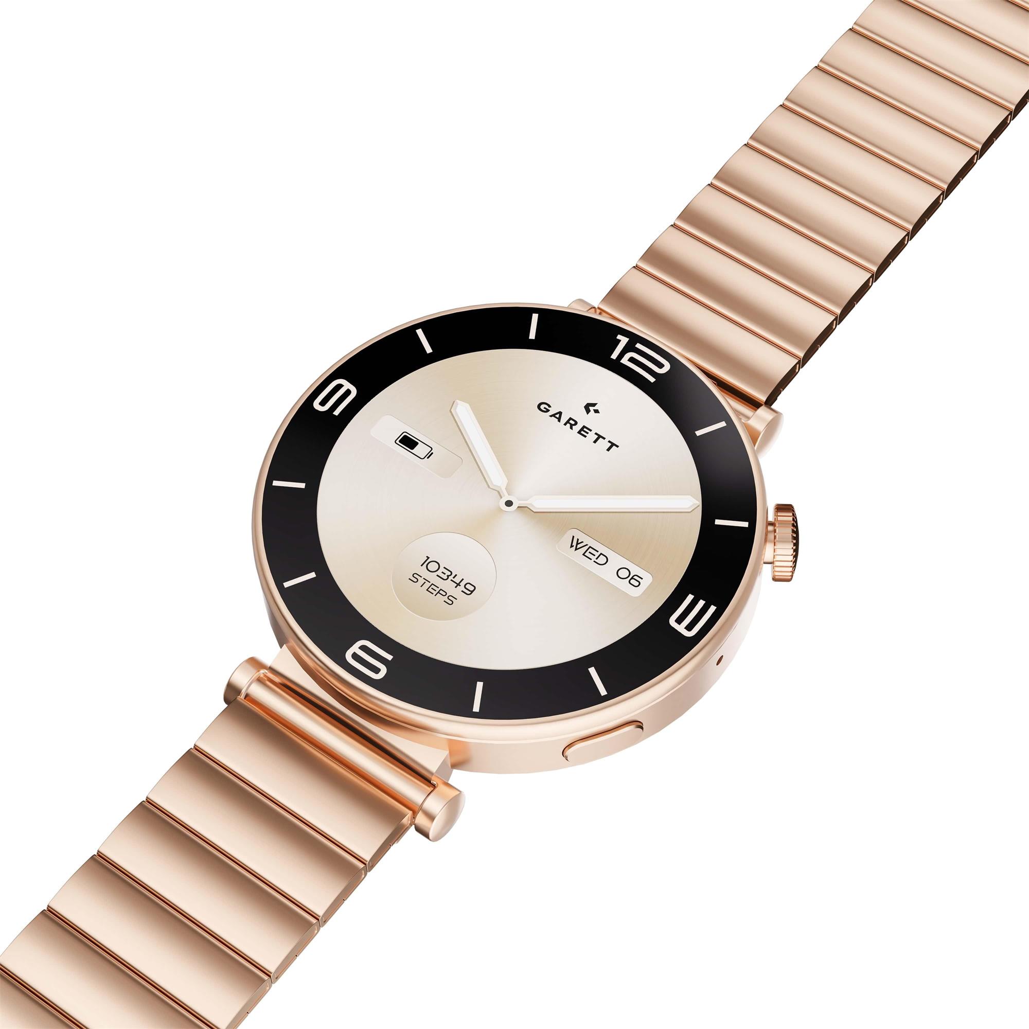 Garett Smartwatch ROSE gold, masívna oceľ