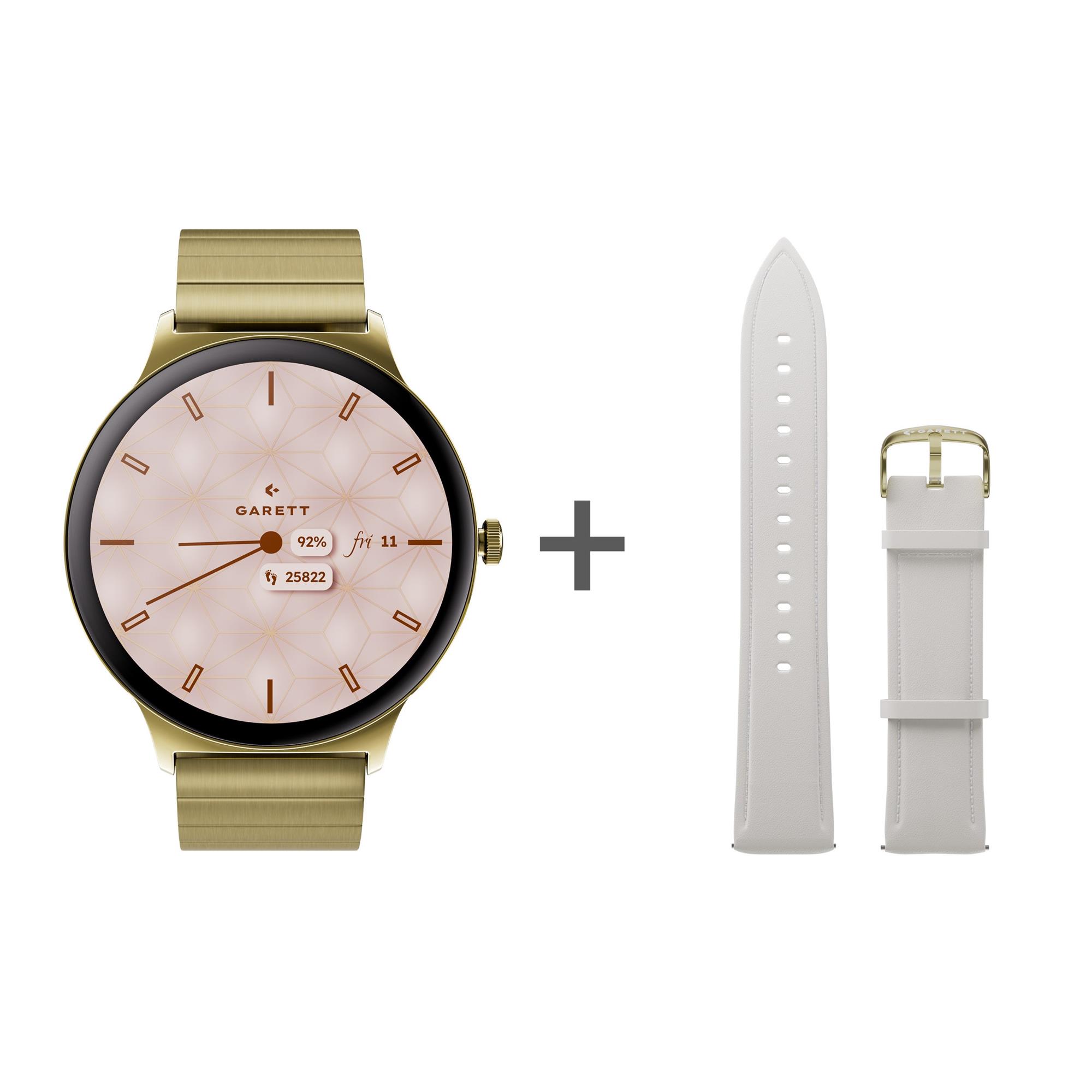 Garett Smartwatch Verona 2 zlatá, gold SOLID steel