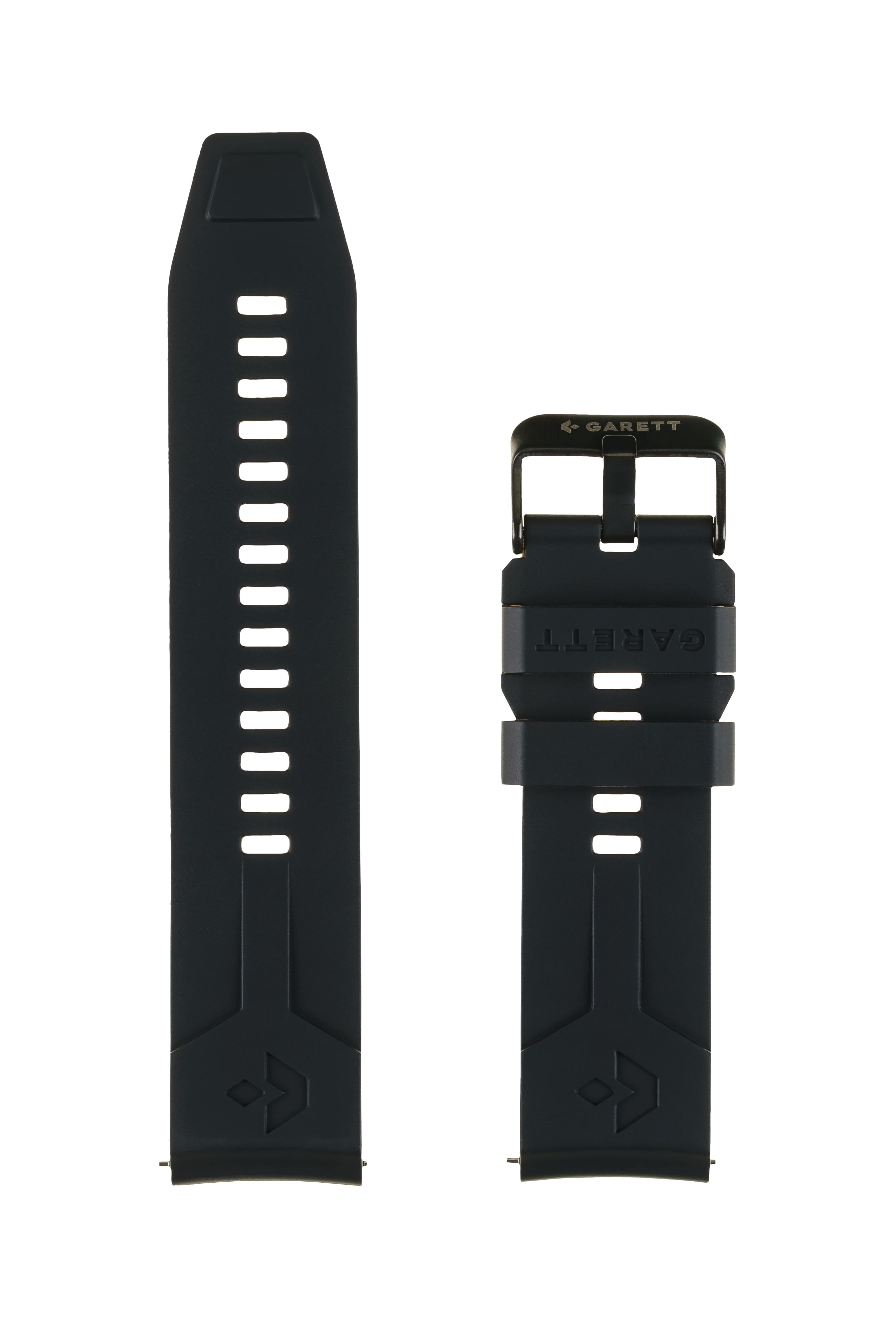 Garett univerzální řemínek 22 mm, černý silikonový
