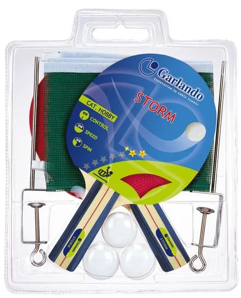 Garlando Sada pálok Storm PLUS na stolný tenis, 2 pálky Storm**+, 3 loptičky a sieťka, schválené ITTF 7573