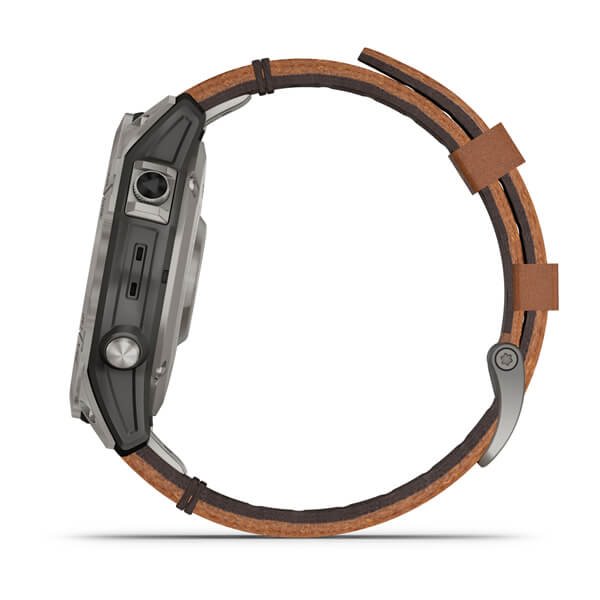 Garmin fenix 7 PRO Sapphire Solar Style, Titan / Brown Leather Band