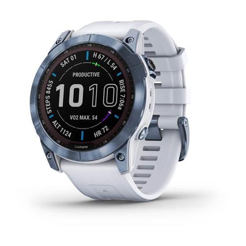 Garmin fenix 7X PRE Sapphire Solar, Titan Blue / White Band 010-02541-15