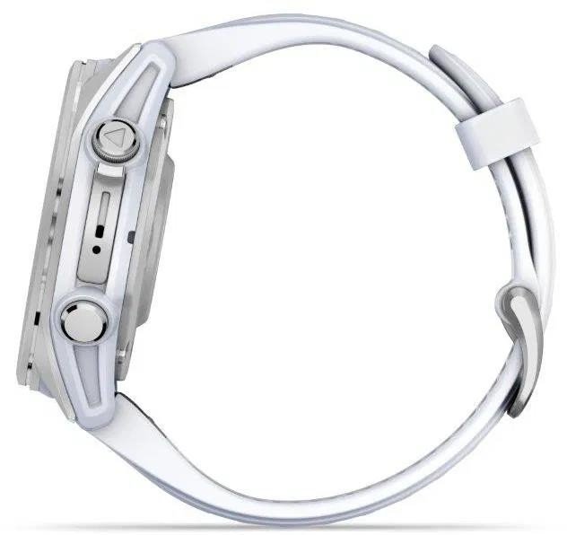 Garmin fenix 8 – 43 mm, AMOLED, SIlver/Whitestone, silikonový řemínek