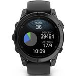 Garmin fenix® E - 47 mm, AMOLED, bridlicovo sivá oceľ, čierny silikónový remienok