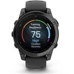 Garmin fenix® E – 47 mm, AMOLED, Slate Grey ocel, černý silikonový řemínek