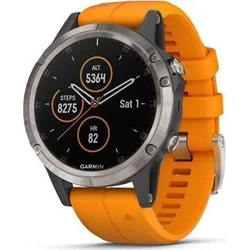 Garmin fenix5 Plus Sapphire Titanium, Orange Band
