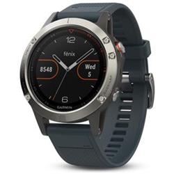 Garmin fenix5 Silver Optic, Granite Blue band