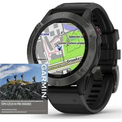 Garmin fenix6 PRO Sapphire, Gray/Black Band (MAP/Music) 010-02158-92 BONUS! - Wearables