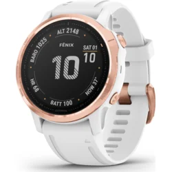 Garmin fenix6S PRO Glass, RoseGold/White Band (MAP/Music)