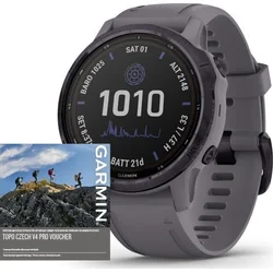 Garmin fenix6S PRO Solar, Amethyst/Shale Band (MAP/Music) 010-02409-92 v balení s TOPO Czech PRO Voucher - kódem pro stažení mapy - Wearables