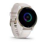 Garmin Venu  2 Plus, nerezová luneta Cream Gold, pouzdro a silikonový řemínek White