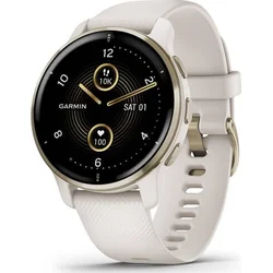 Garmin Venu  2 Plus, nerezová luneta Cream Gold, pouzdro a silikonový řemínek White