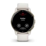 Garmin Venu 2 Plus, nerezová luneta Cream Gold, púzdro a silikónový remienok White 010-02496-12