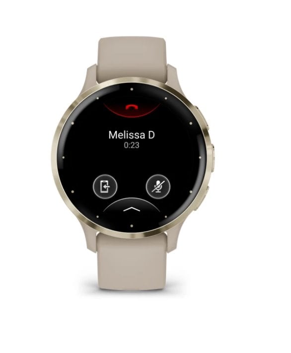 Garmin Venu 3S, Nerezová luneta Soft Gold, pouzdro French Gray, silikonový řemínek