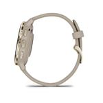 Garmin Venu 3S, Nerezová luneta Soft Gold, pouzdro French Gray, silikonový řemínek