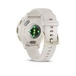 Garmin Venu 3S, Nerezová luneta Soft Gold, pouzdro Ivory, silikonový řemínek