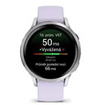 Garmin Venu 4 41mm, Silver / Periwinkle silikonový řemínek