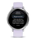 Garmin Venu 4 41mm, Silver / Periwinkle silikonový řemínek