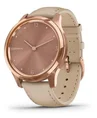 Garmin vivomove Luxe, Rose gold s light sand italským koženým páskem
