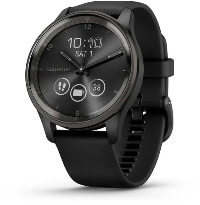 Garmin vivomove Trend, Nerezová luneta Slate, silikonový řemínek