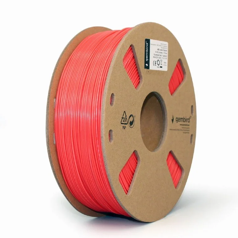 Gembird filament ABS 1.75mm 1kg, zářivě červená